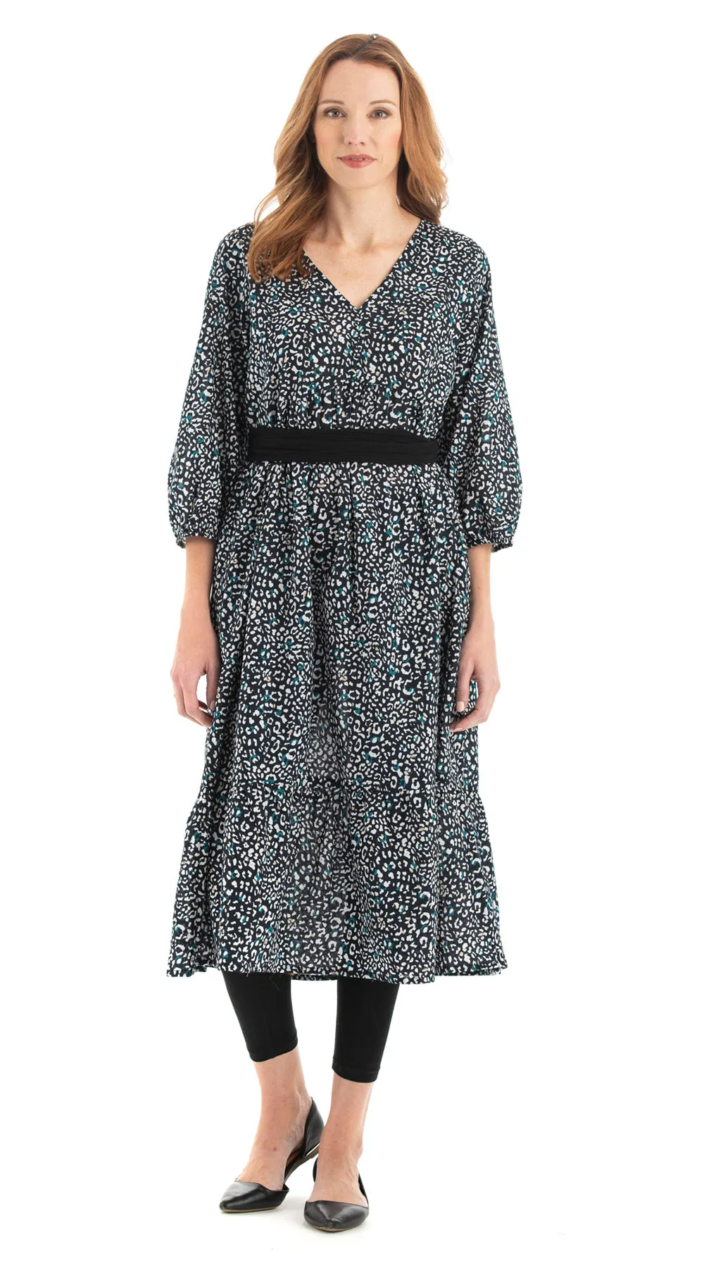 Celeste Dress - black leopard - cotton