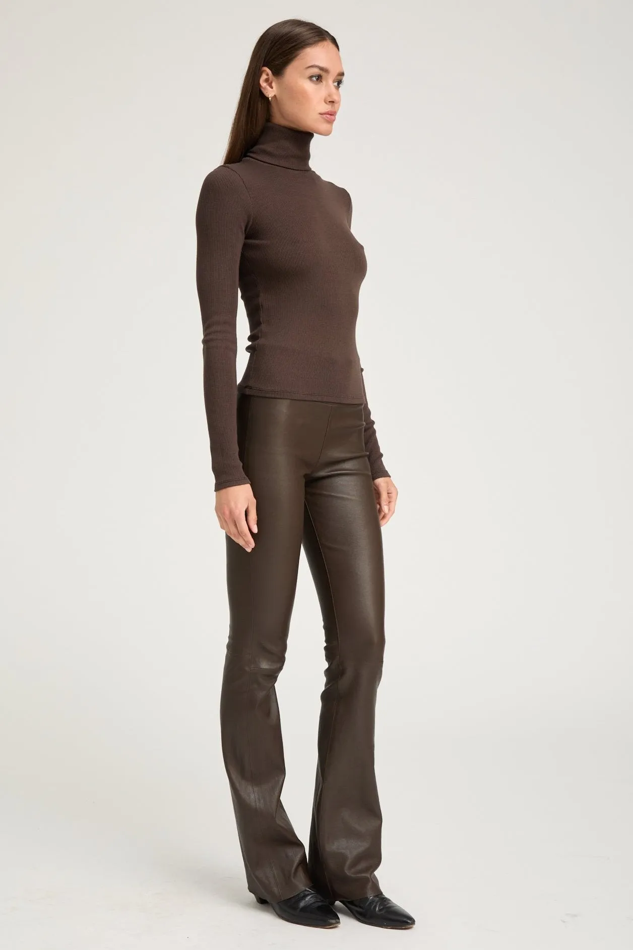 Chocolate Rib Long Sleeve Turtleneck