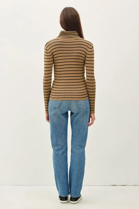 Classic Cut Striped Turtleneck