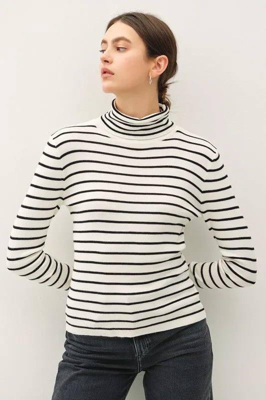 Classic Cut Striped Turtleneck