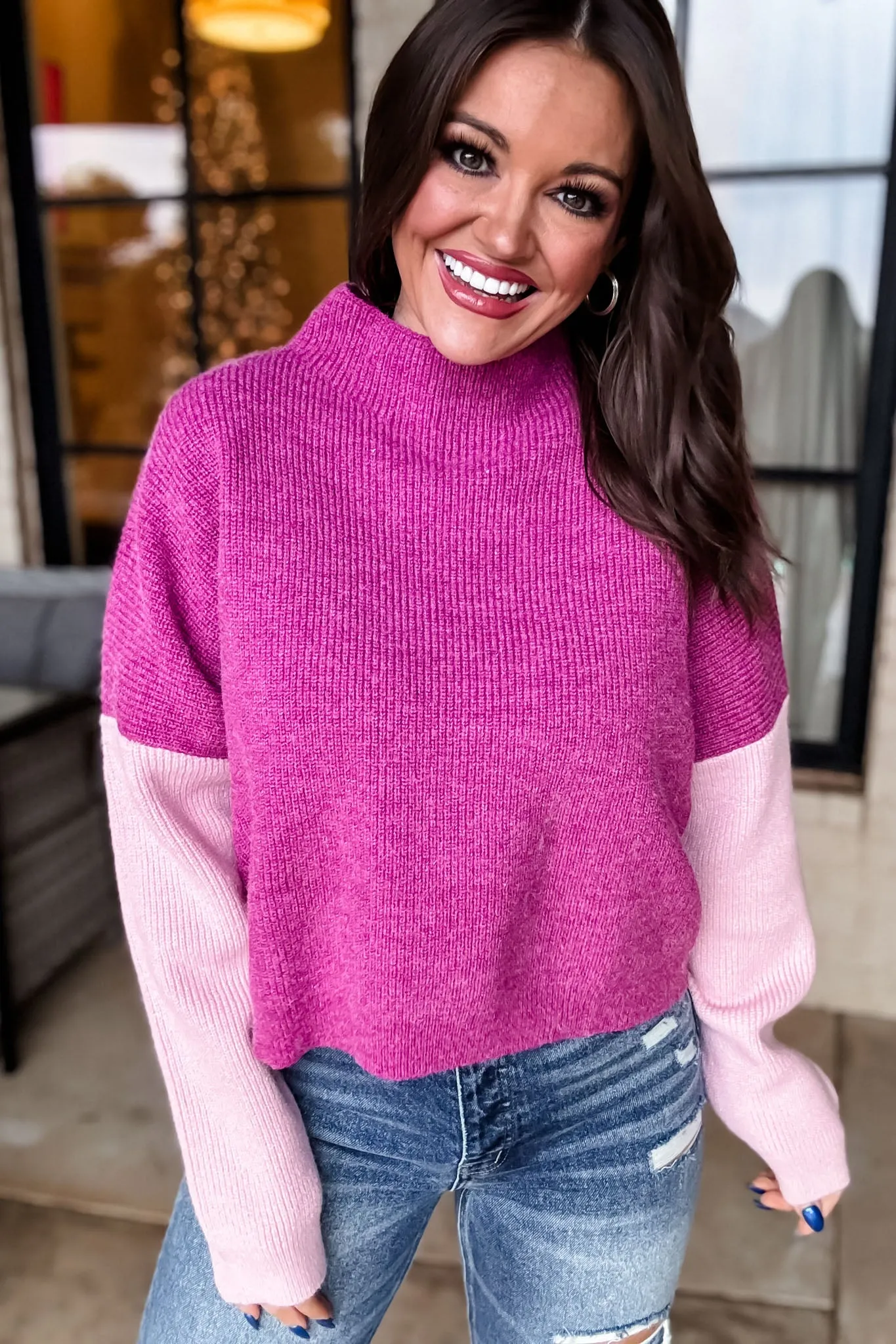 Color Block Oversized Sweater