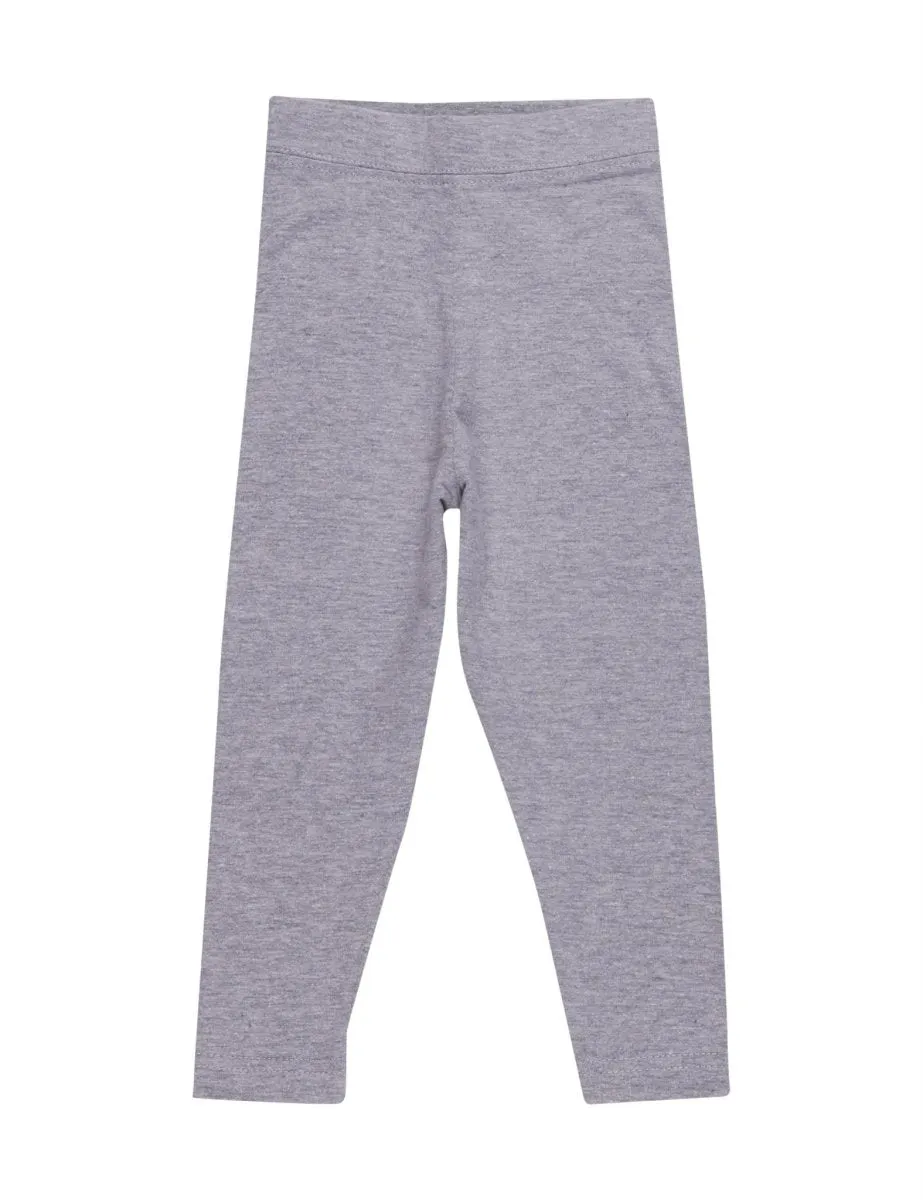 Combo of 2 Girls Full Length Leggings-Charcoal Grey and Grey