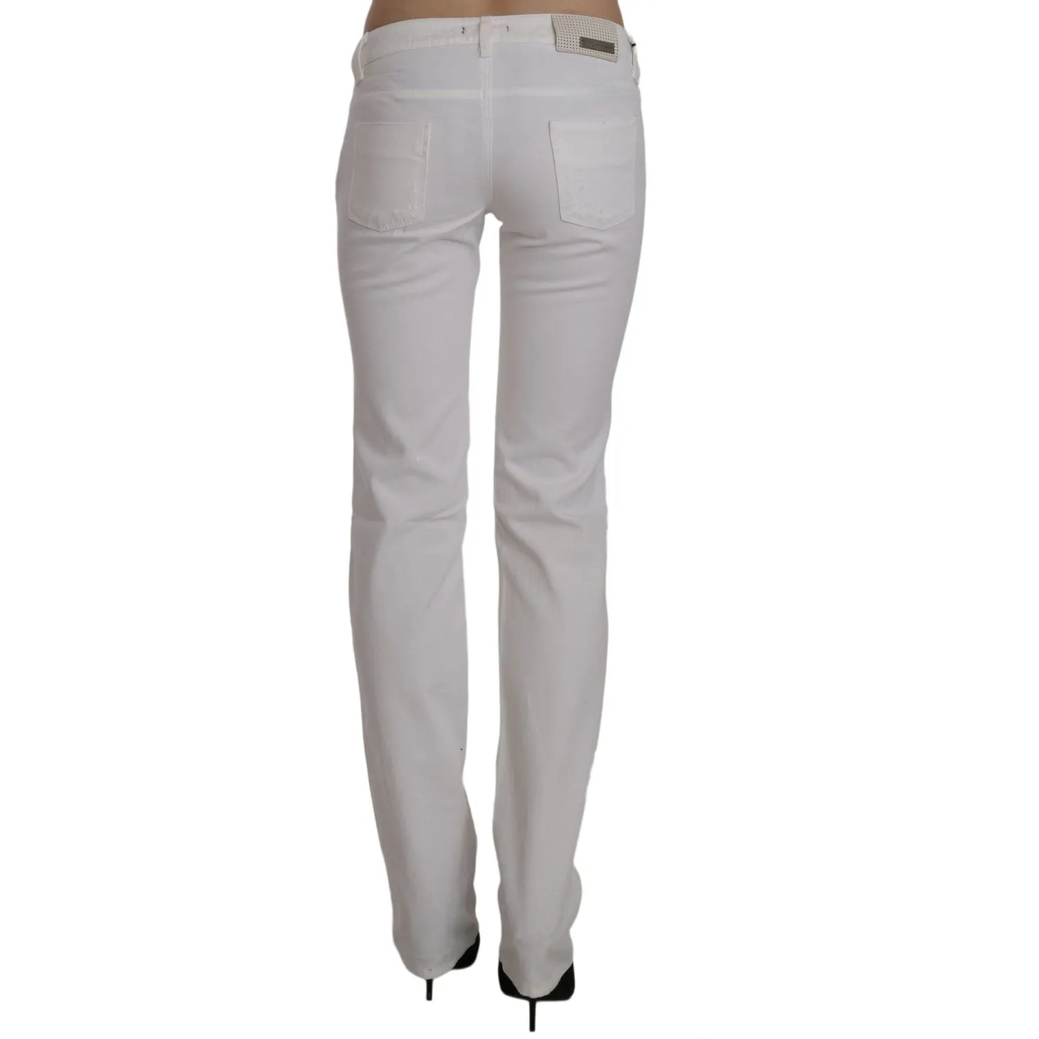 Costume National Chic White Slim Fit Cotton Jeans