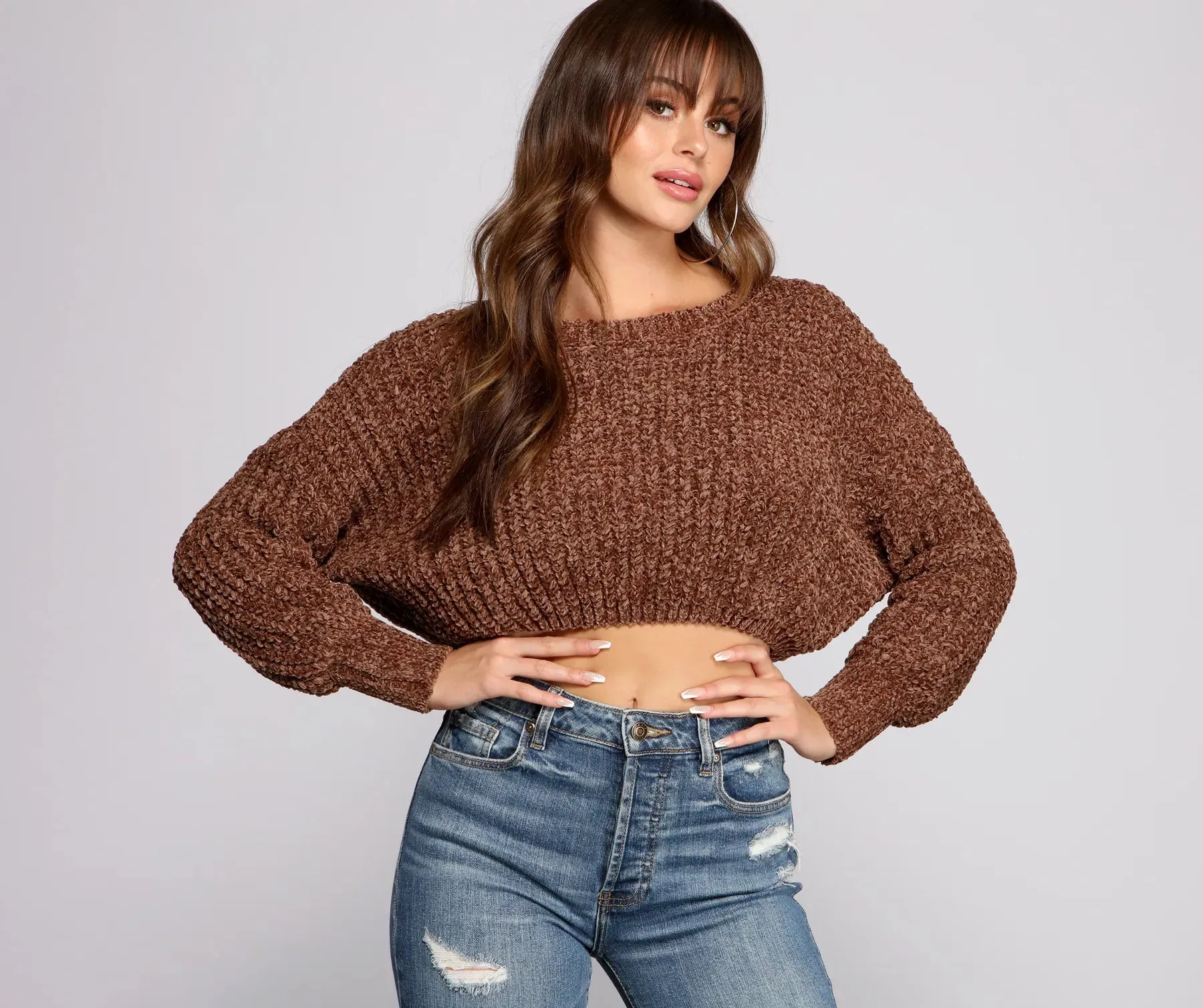 Cozy Chenille Cropped Sweater