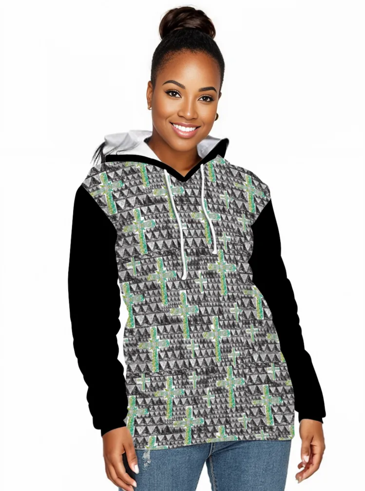 Cross Unisex Plush Hoodie with Pockets