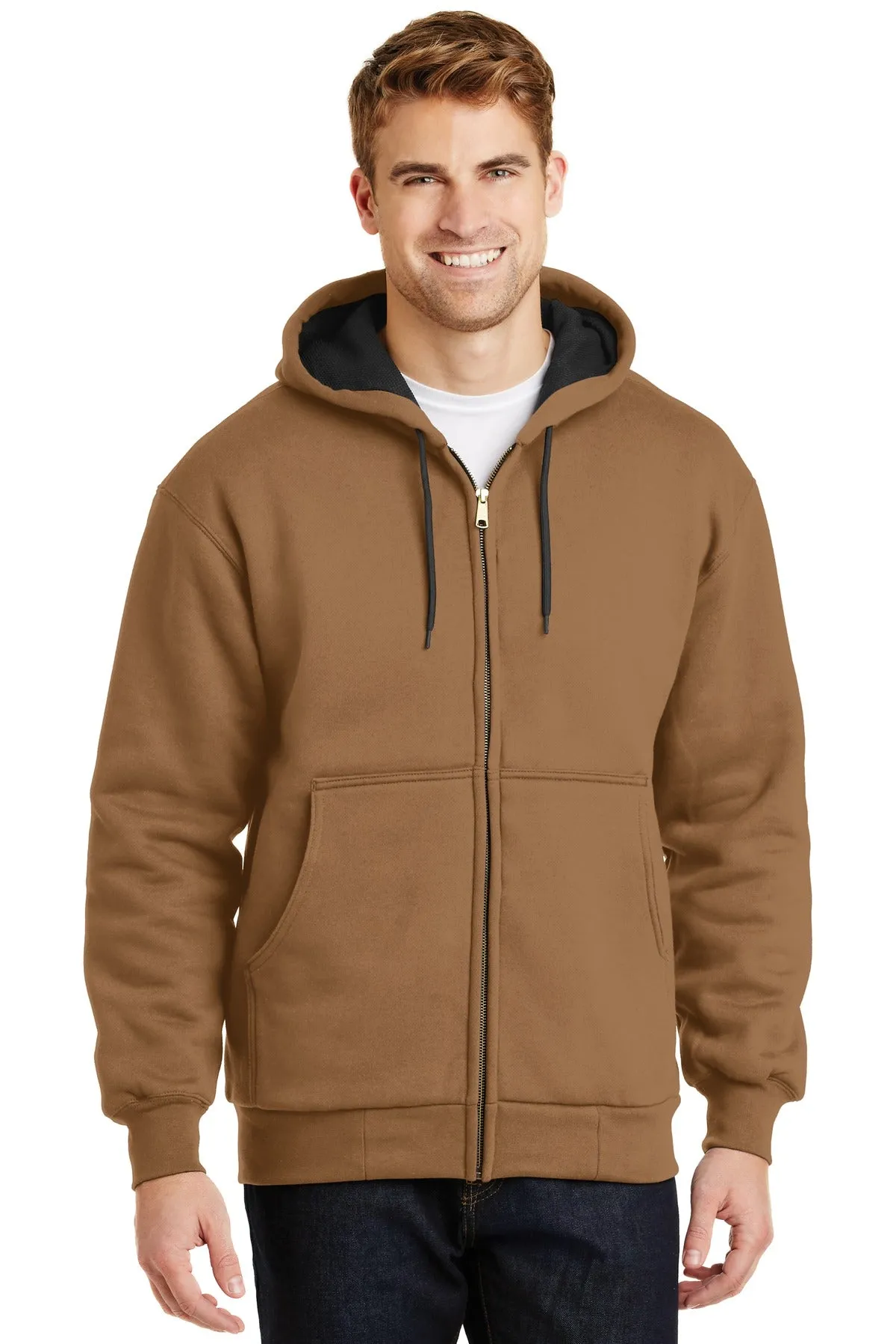 Custom Embroidered - CornerStone® - Heavyweight Full-Zip Hooded Sweatshirt with Thermal Lining.  CS620