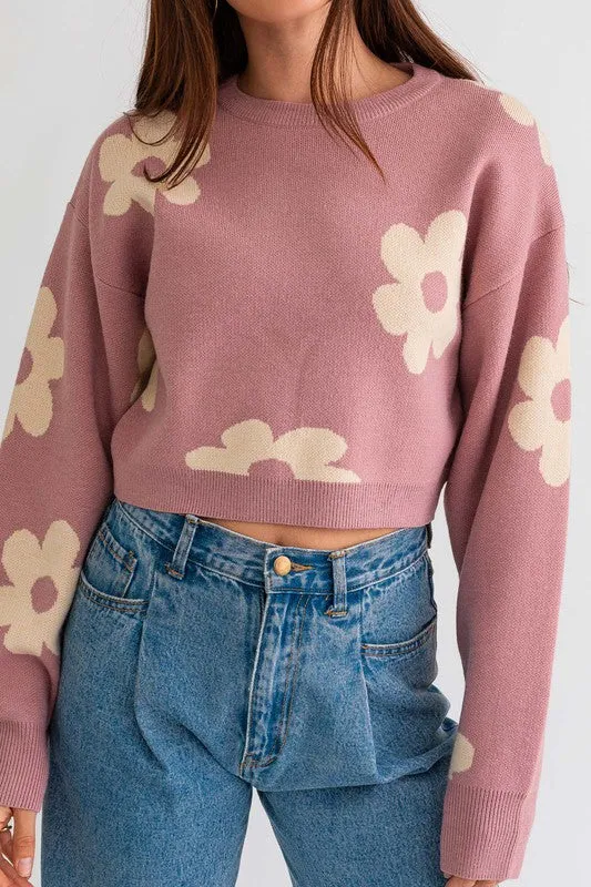 Daisy Long Crop Sweater