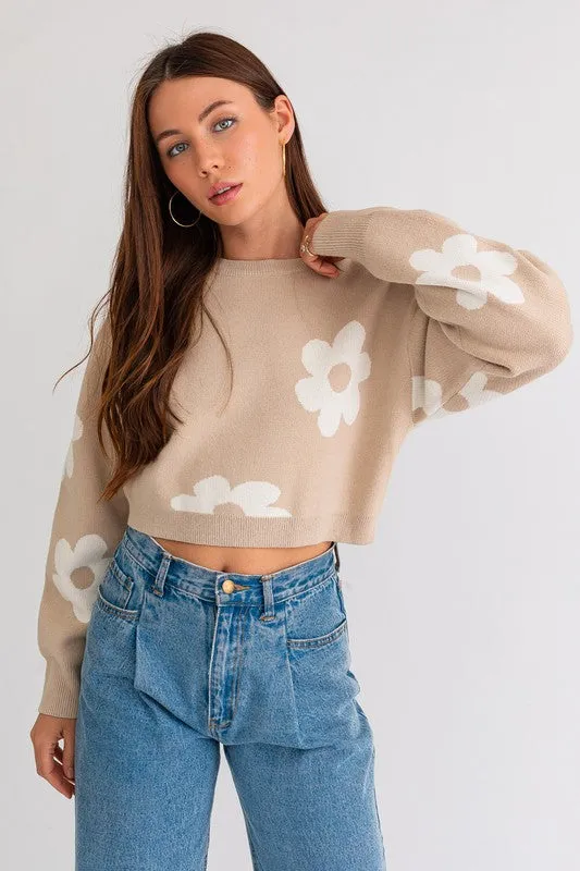 Daisy Long Crop Sweater