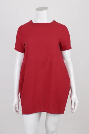 Depending On The Horizon Red Short Sleeve Dress XXL