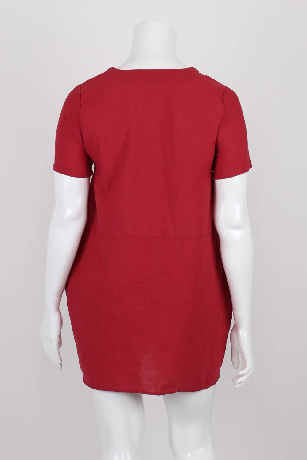 Depending On The Horizon Red Short Sleeve Dress XXL