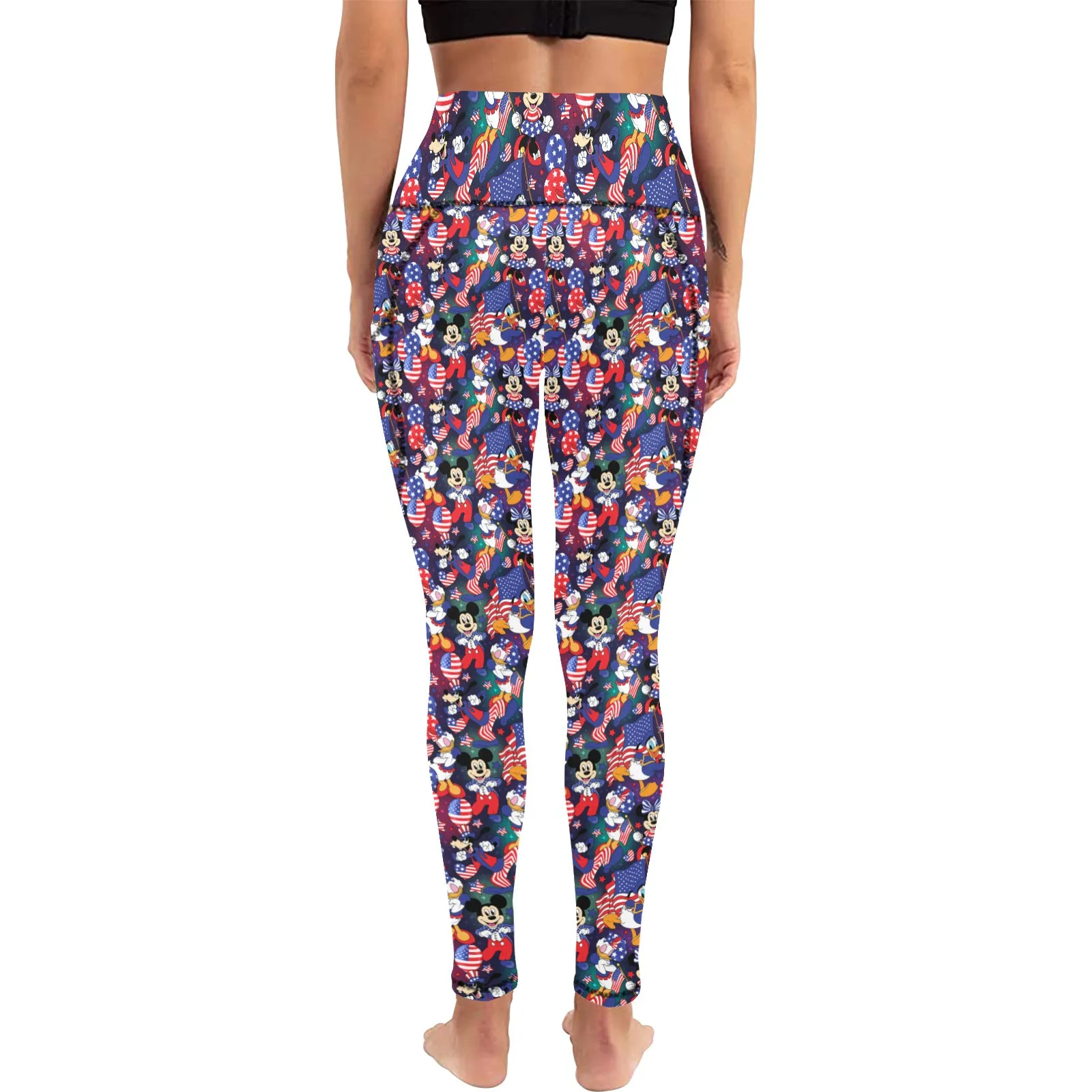 Disney America Women's Athletic Leggings Wth Pockets