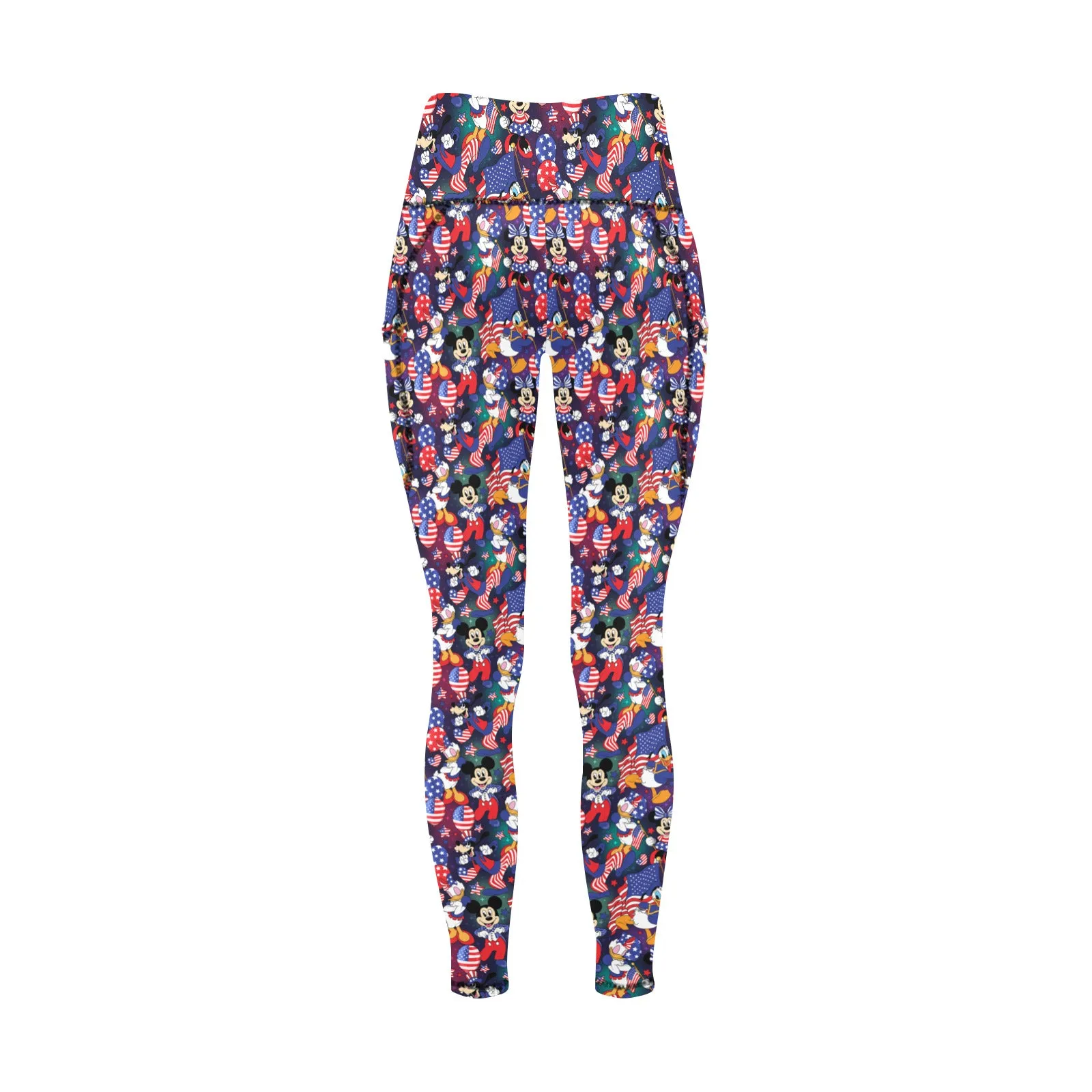 Disney America Women's Athletic Leggings Wth Pockets