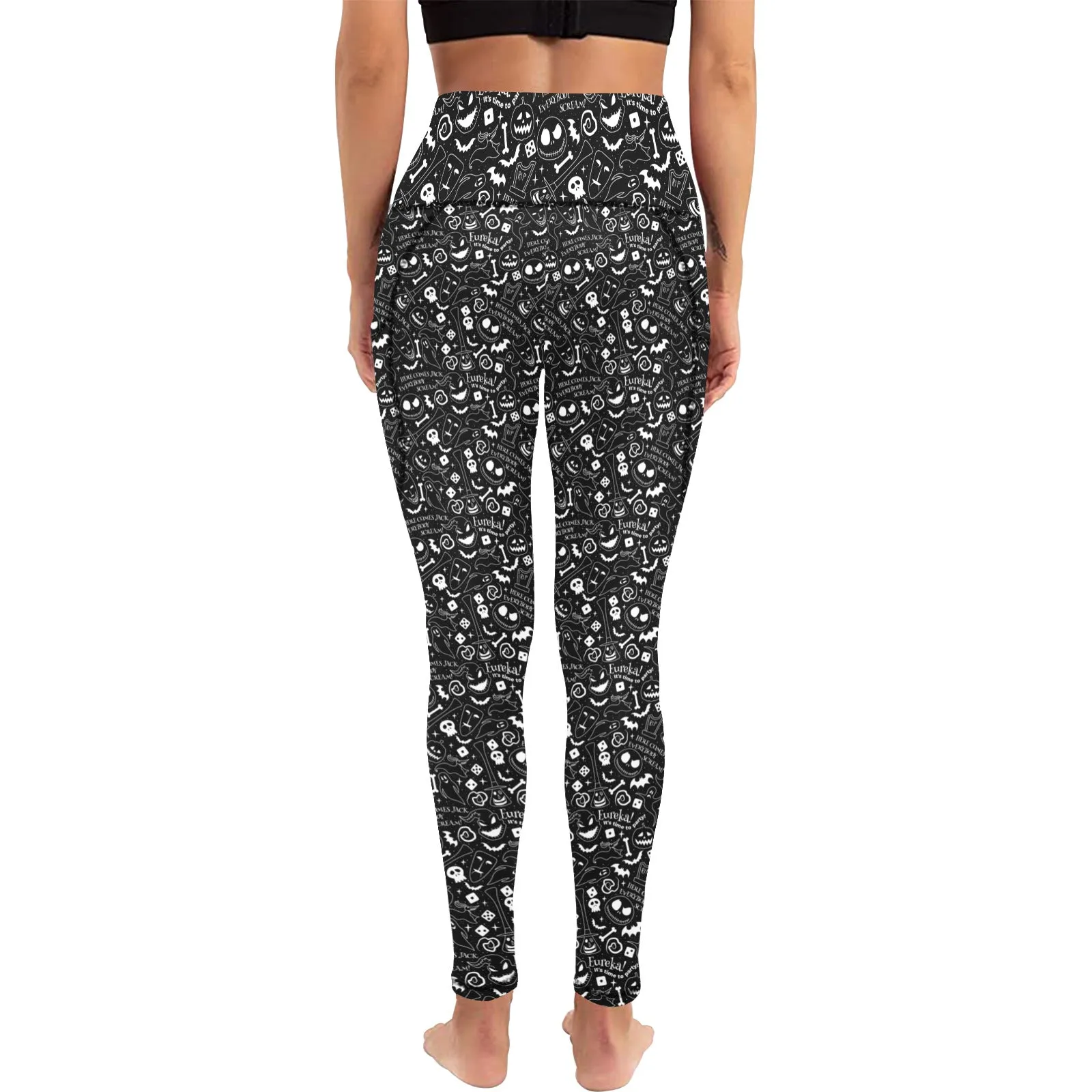 Disney Nightmare Before Christmas Everybody Scream Women's Athletic Leggings With Pockets