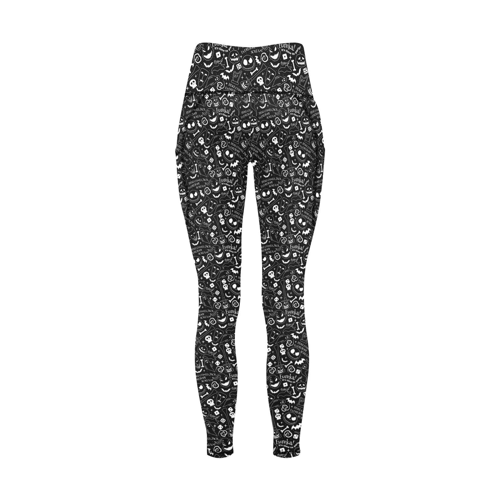 Disney Nightmare Before Christmas Everybody Scream Women's Athletic Leggings With Pockets