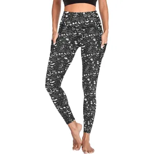 Disney Nightmare Before Christmas Everybody Scream Women's Athletic Leggings With Pockets