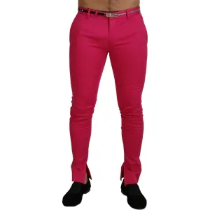 Dolce & Gabbana Chic Pink Cotton Blend Trousers