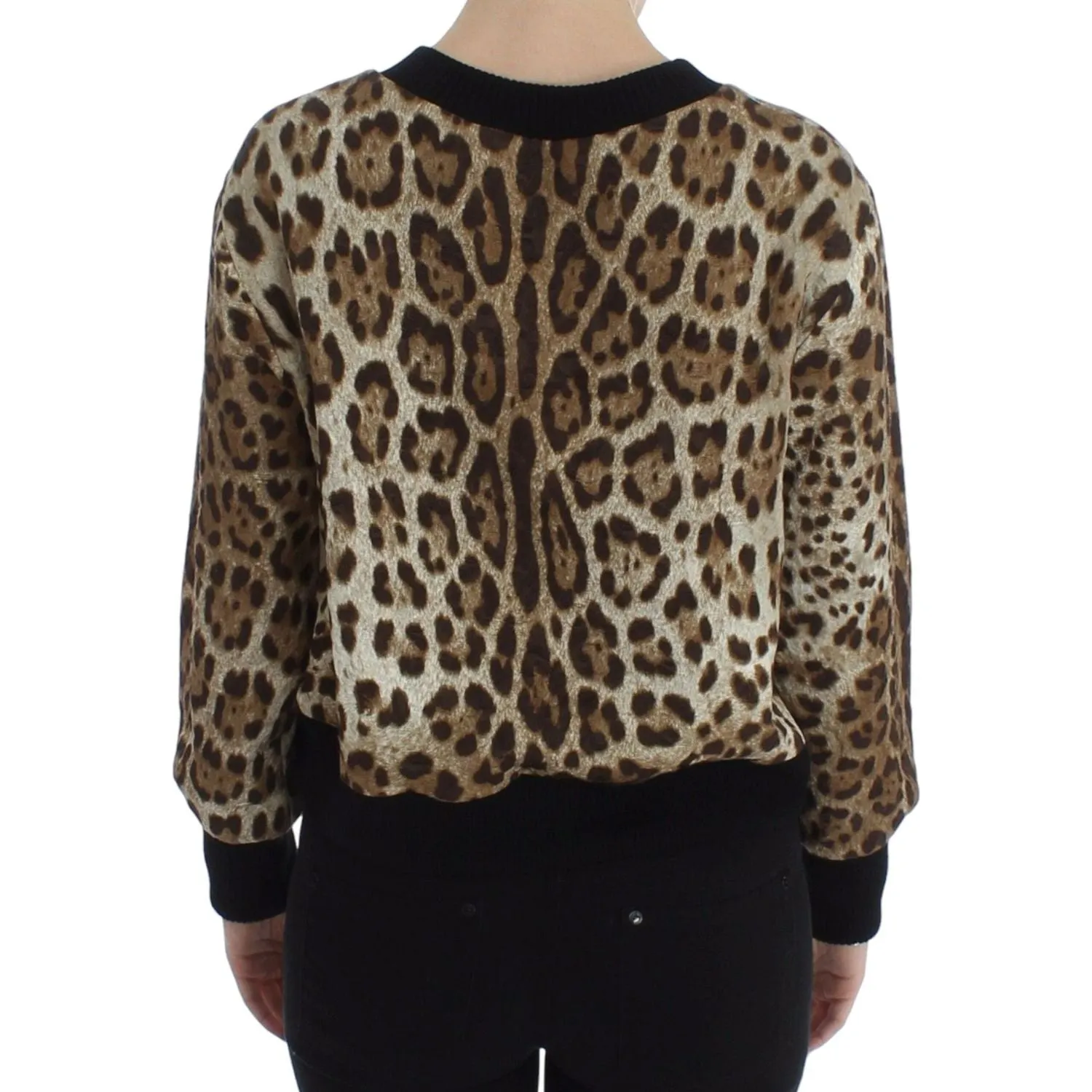 Dolce & Gabbana Elegant Leopard Print Short Sweater Top