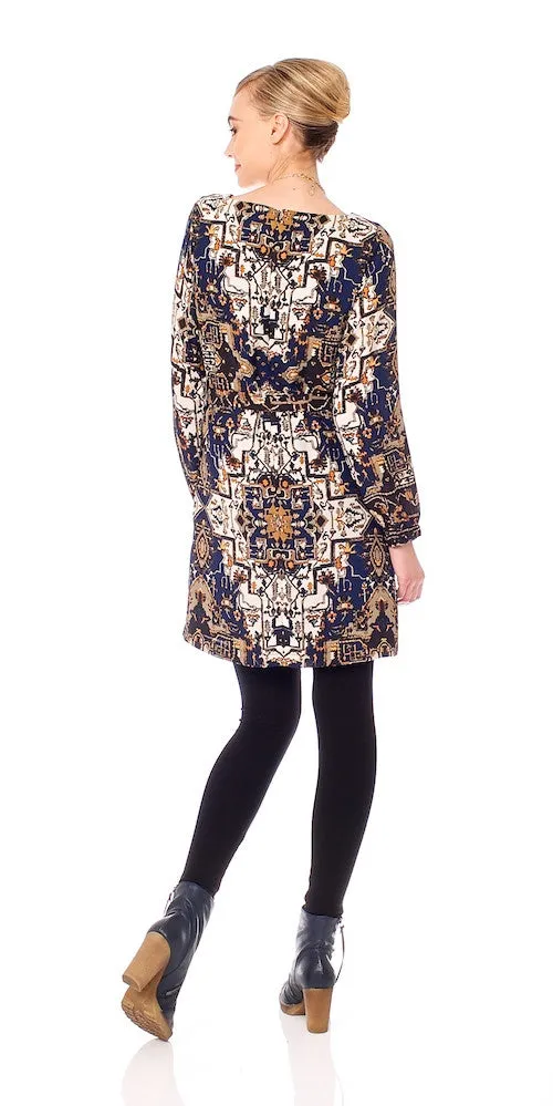 Elke Medallion Tunic, navy