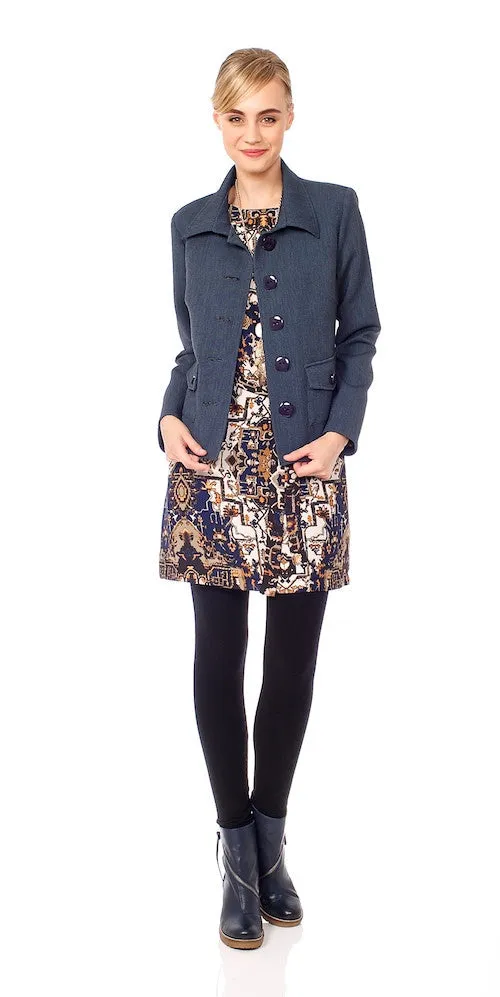 Elke Medallion Tunic, navy