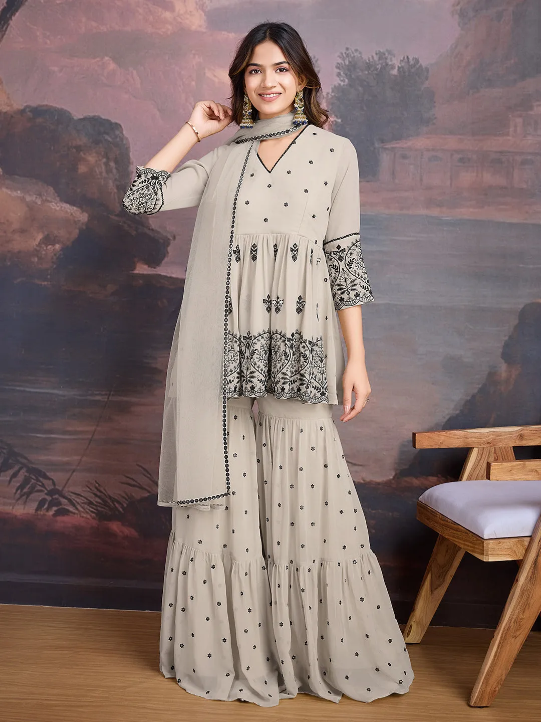 Embroidered Kurta Set