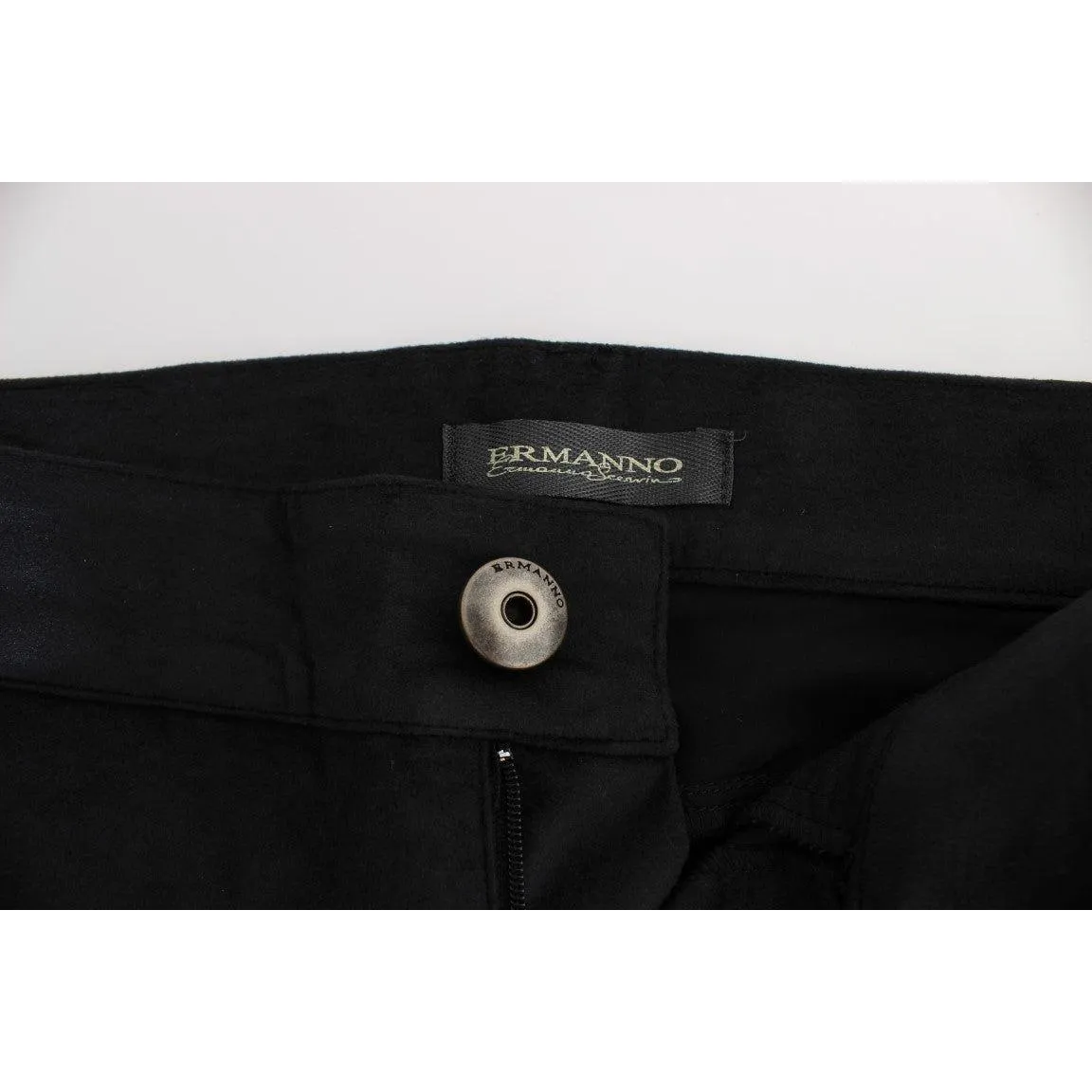 Ermanno Scervino Chic Black Regular Fit Trousers