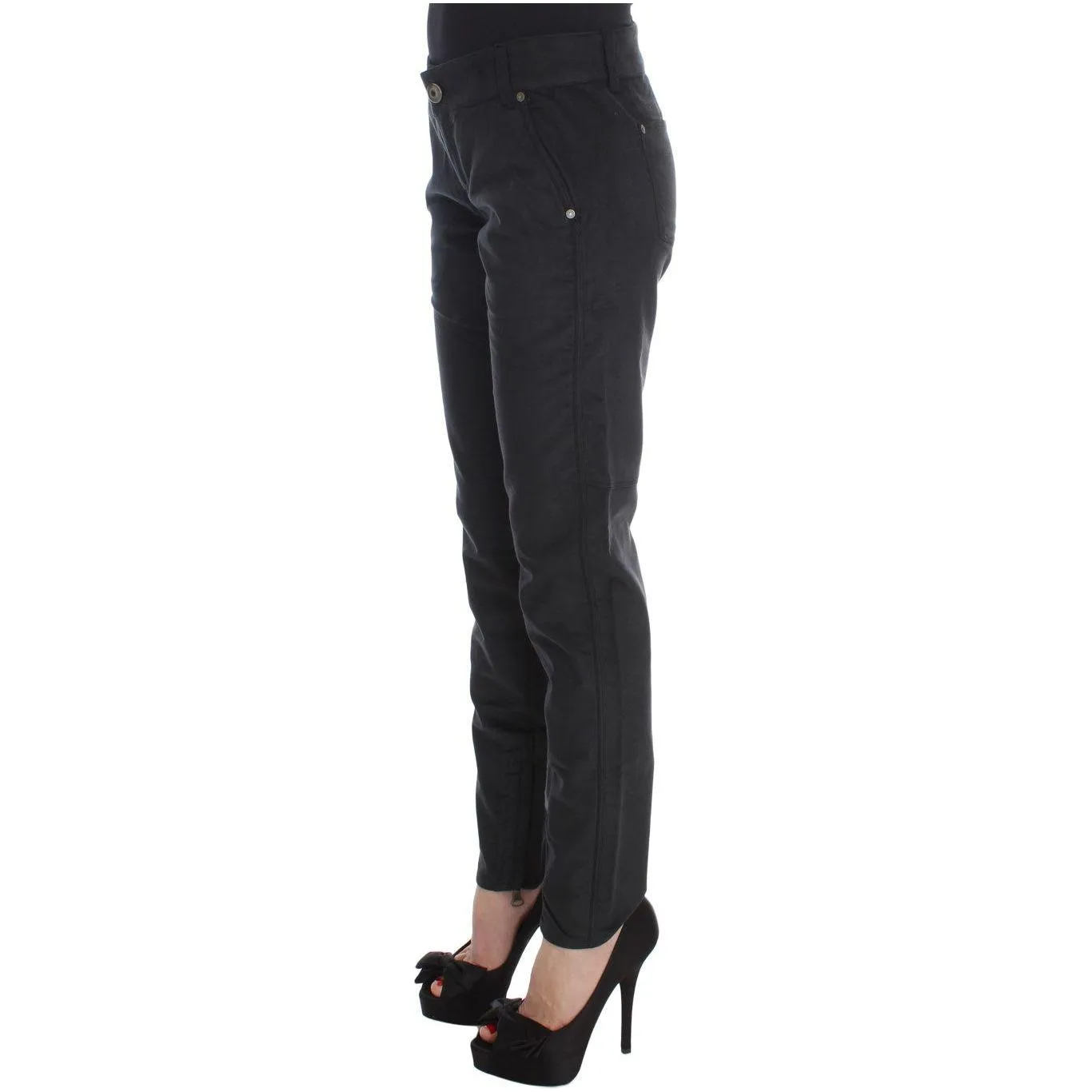 Ermanno Scervino Chic Black Regular Fit Trousers