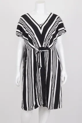 Estelle Black And White Striped Shift Dress 22