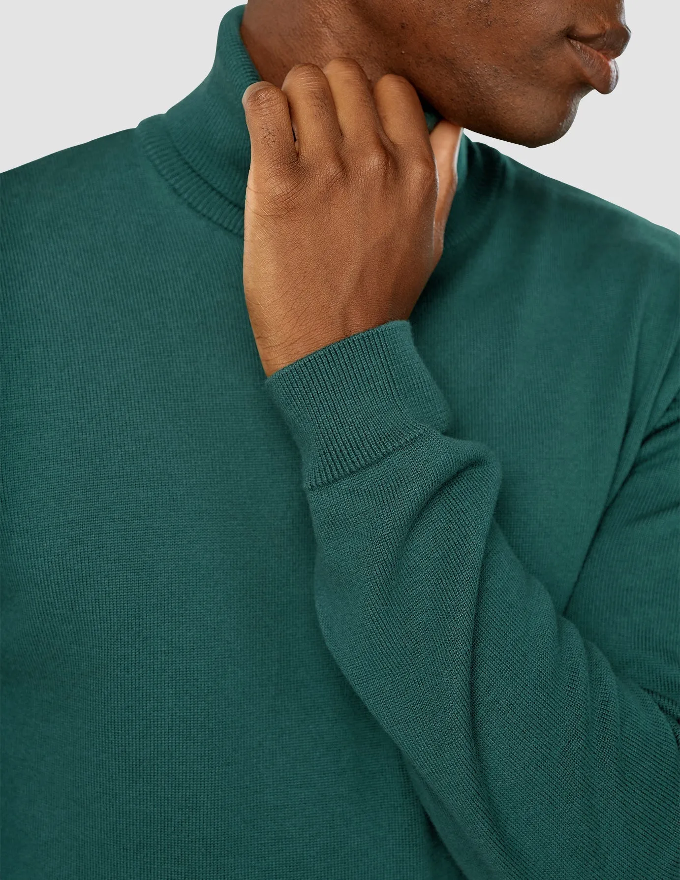 Everyday Knit Turtleneck Shadow Green