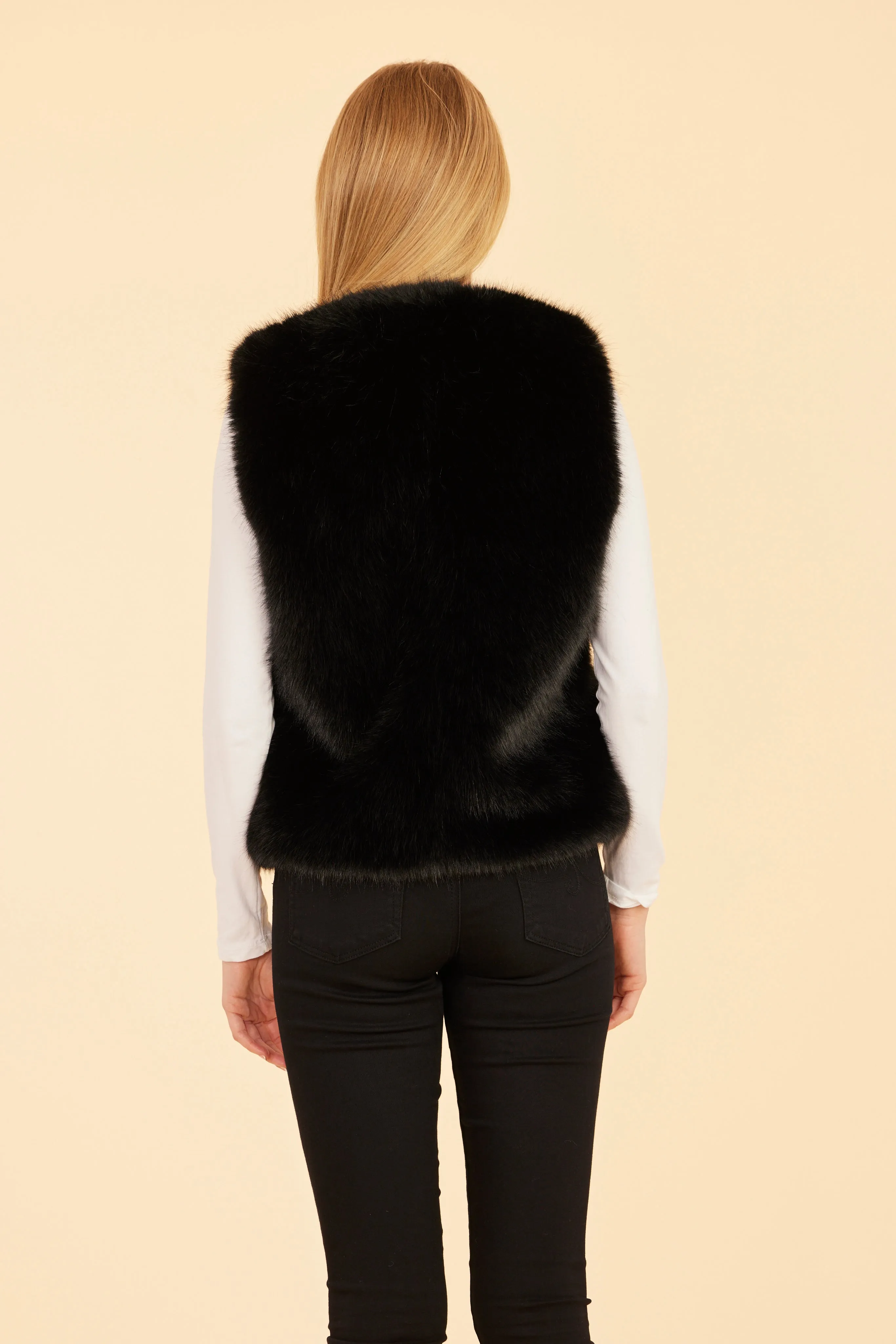 Faux Fur Lux Vegan Leather Trimmed Vest