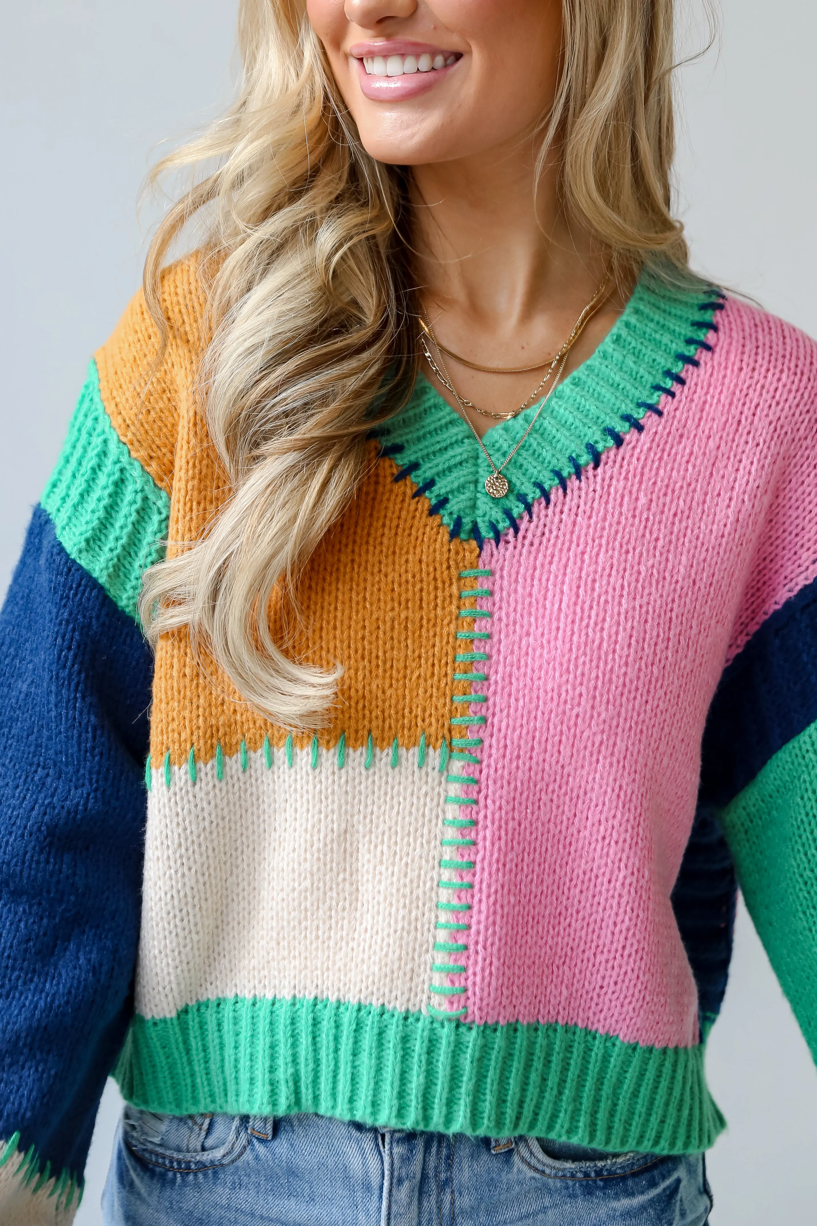 FINAL SALE - Cherished Coziness Color Block Sweater