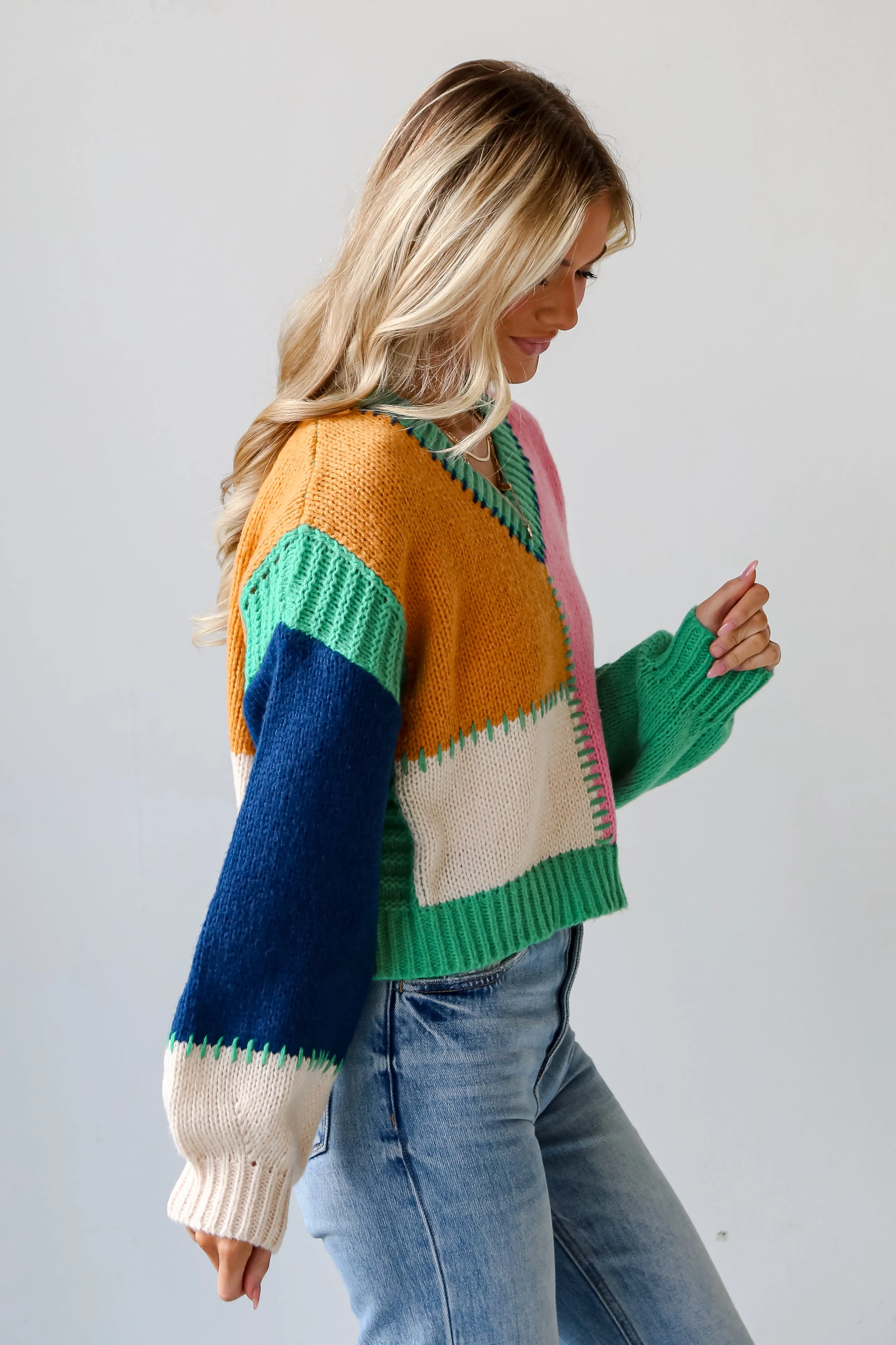 FINAL SALE - Cherished Coziness Color Block Sweater