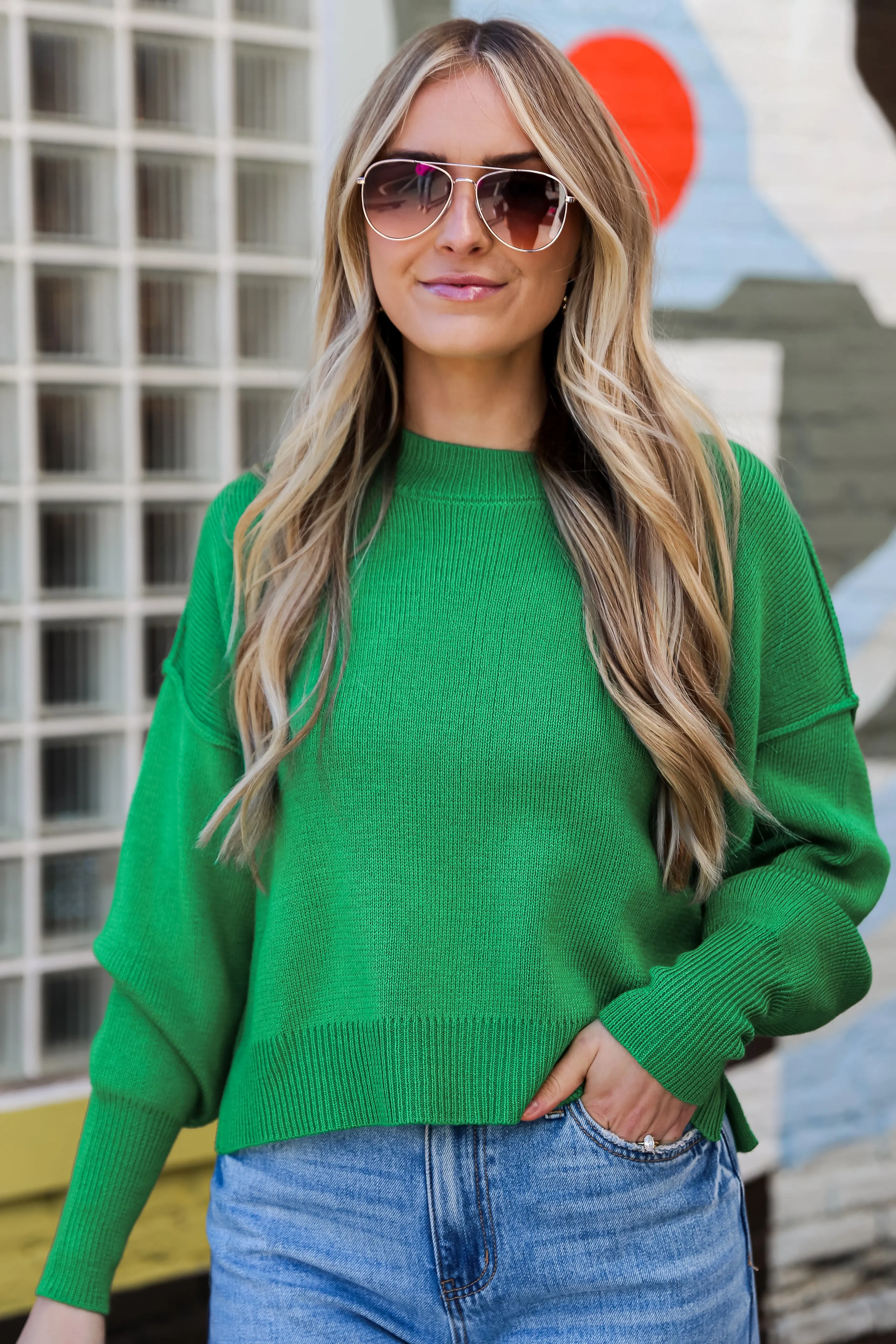 FINAL SALE - Must Be Adored Kelly Green Sweater