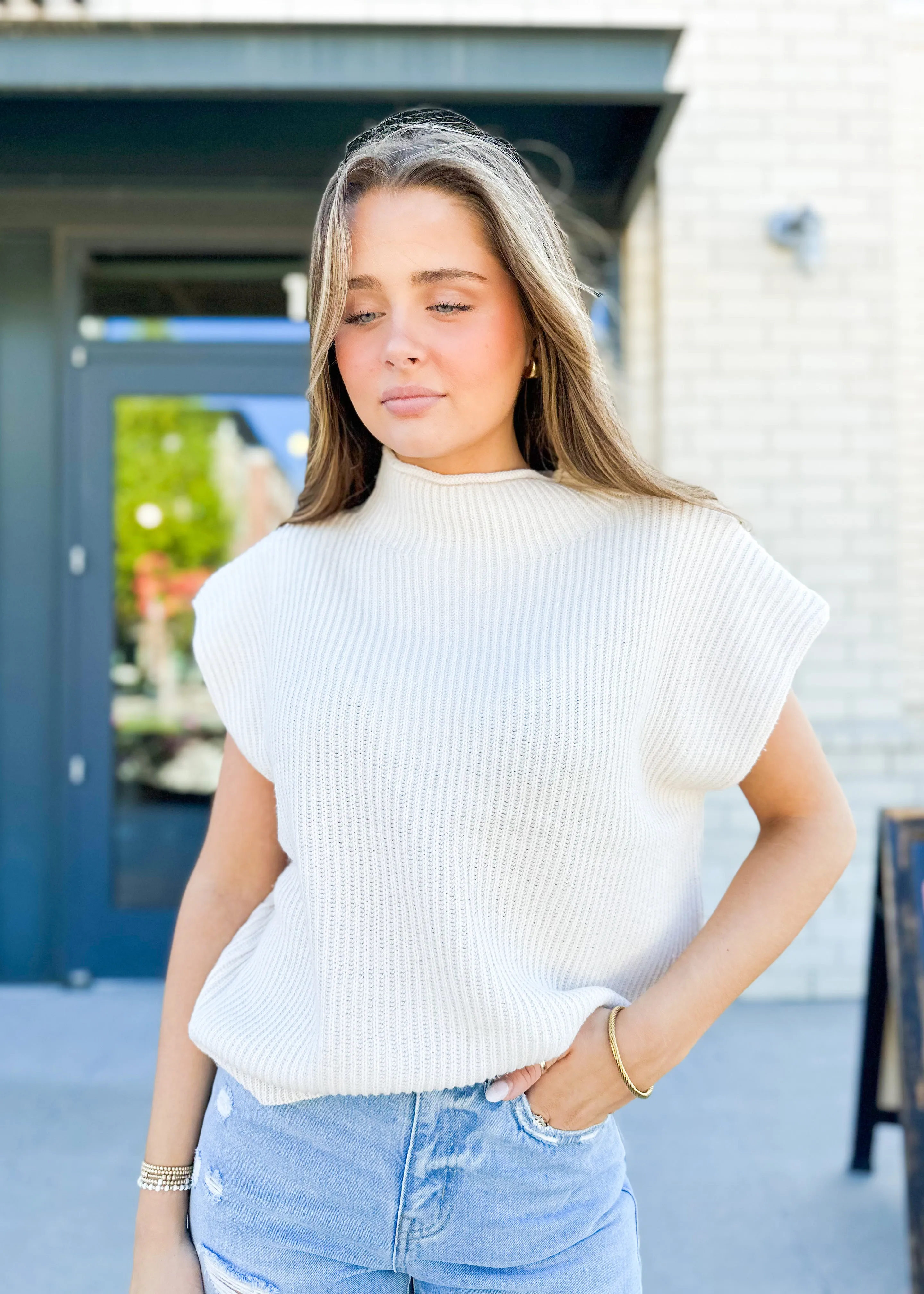 Fiona Mock Neck Sweater Top