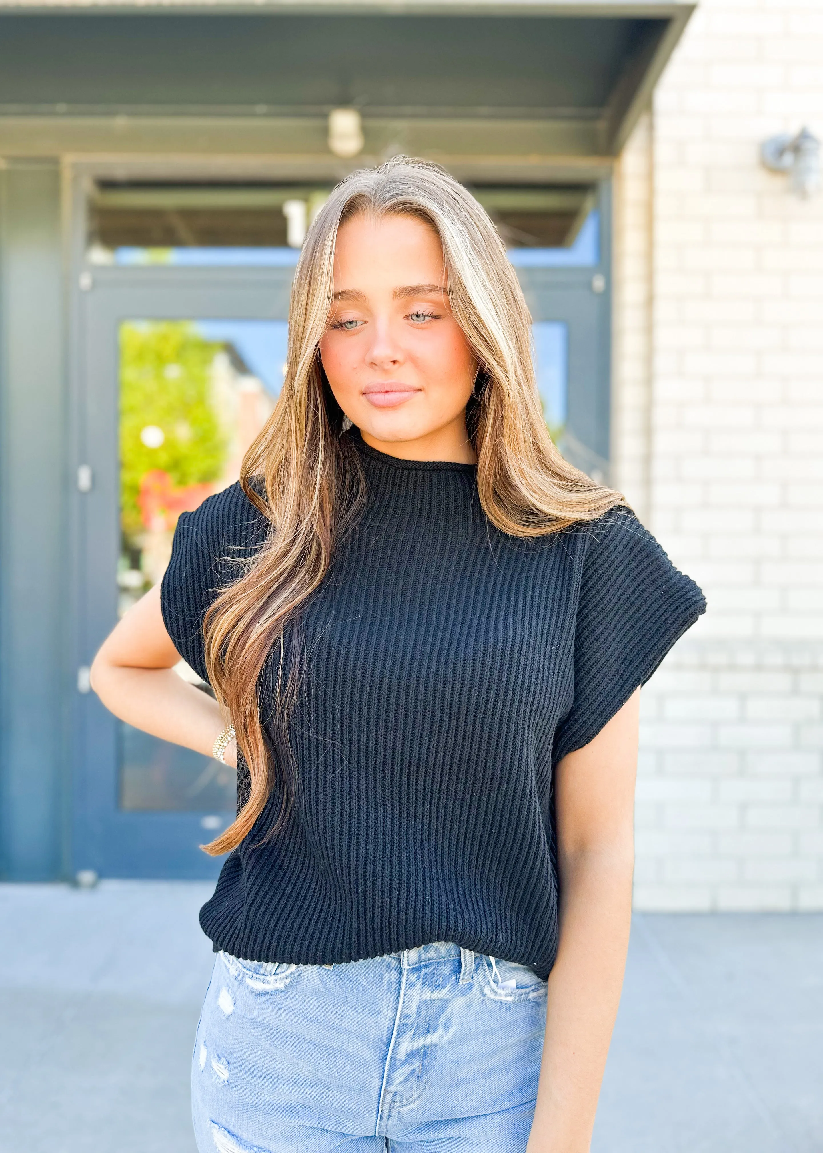 Fiona Mock Neck Sweater Top