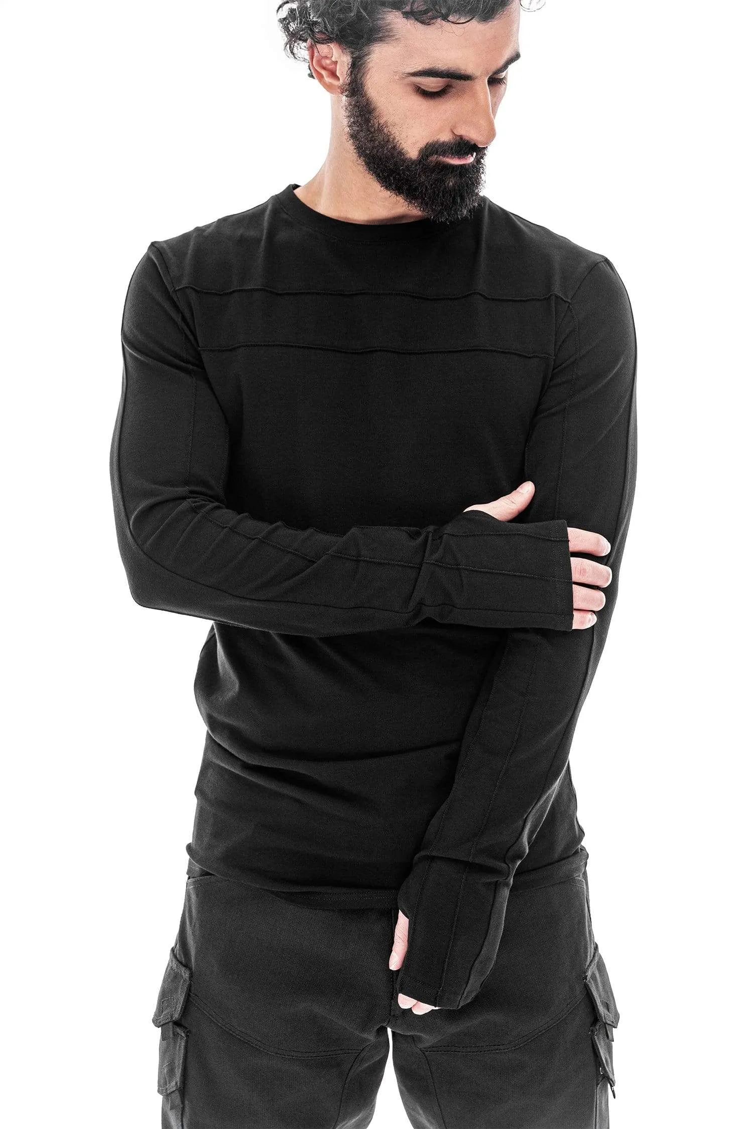 Fitted Cotton Long Sleeve Top