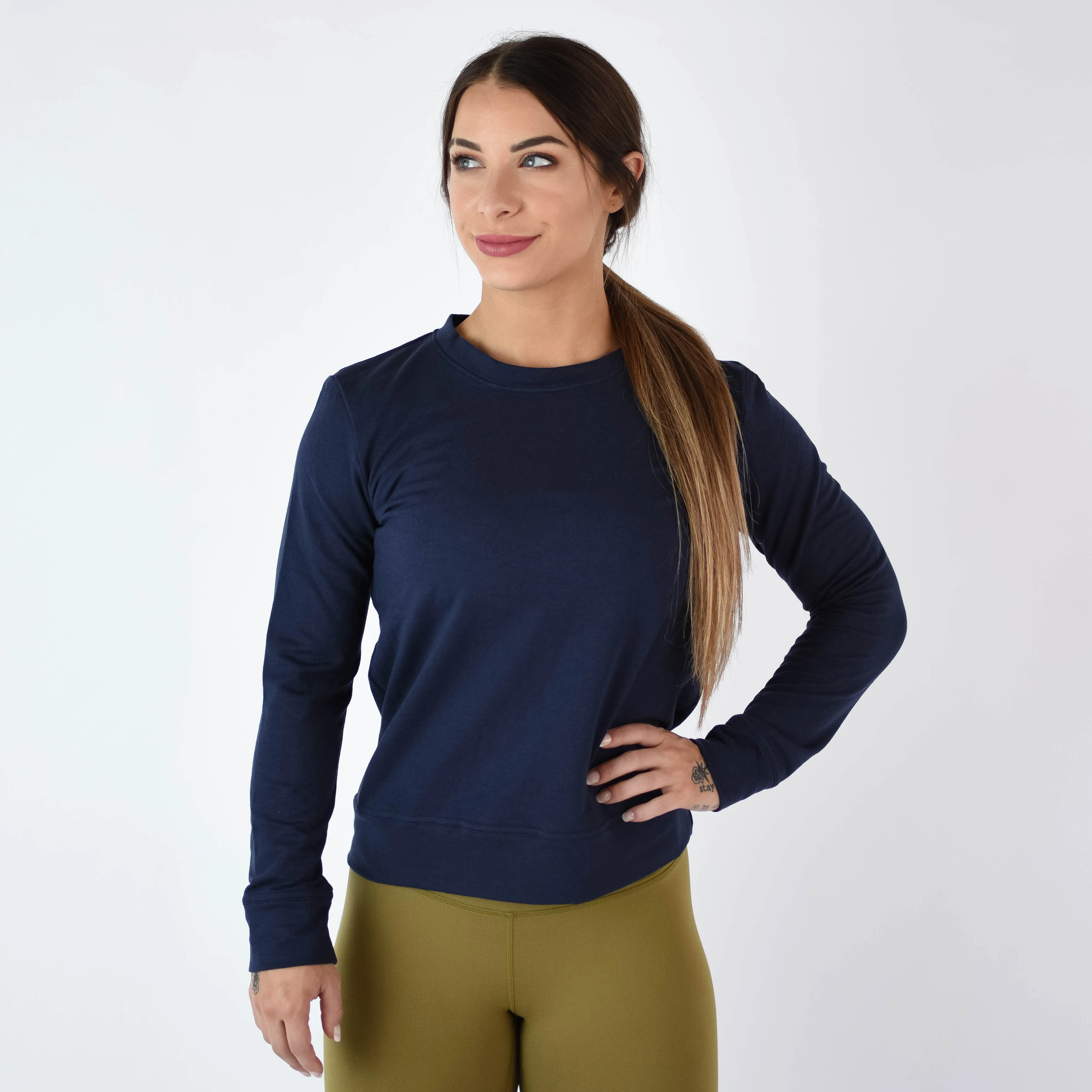 FLEO Jet Set Crewneck - Classic Navy