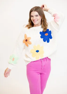 Flower Point Sweater - Cream