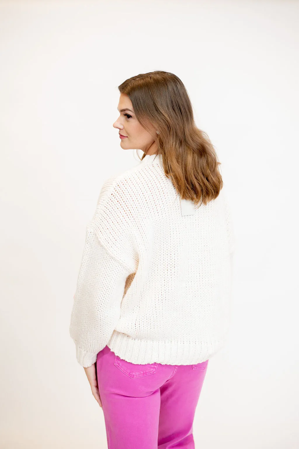 Flower Point Sweater - Cream