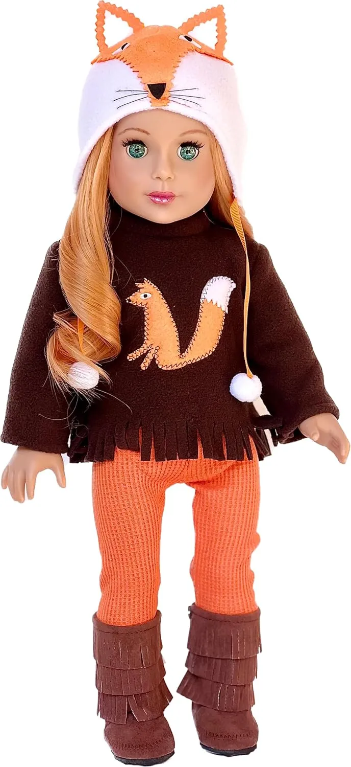 Foxy - Doll Clothes for 18 inch American Girl Doll- 4 Piece Doll Outfit - Hat, Blouse, Leggings and Boots