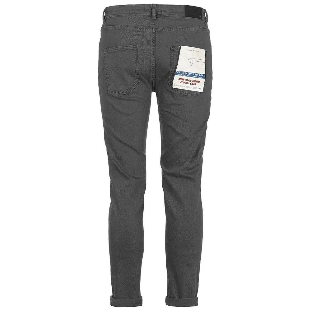 Fred Mello Chic Gray Cotton Denim Pants