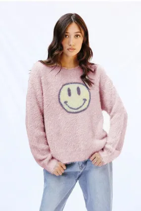 Fuzzy smile sweater