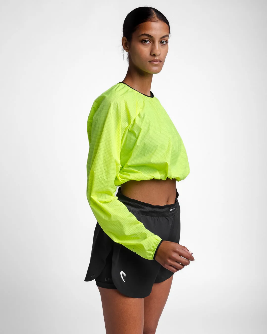 Genaro Cropped Windbreaker Crew - Neon Yellow