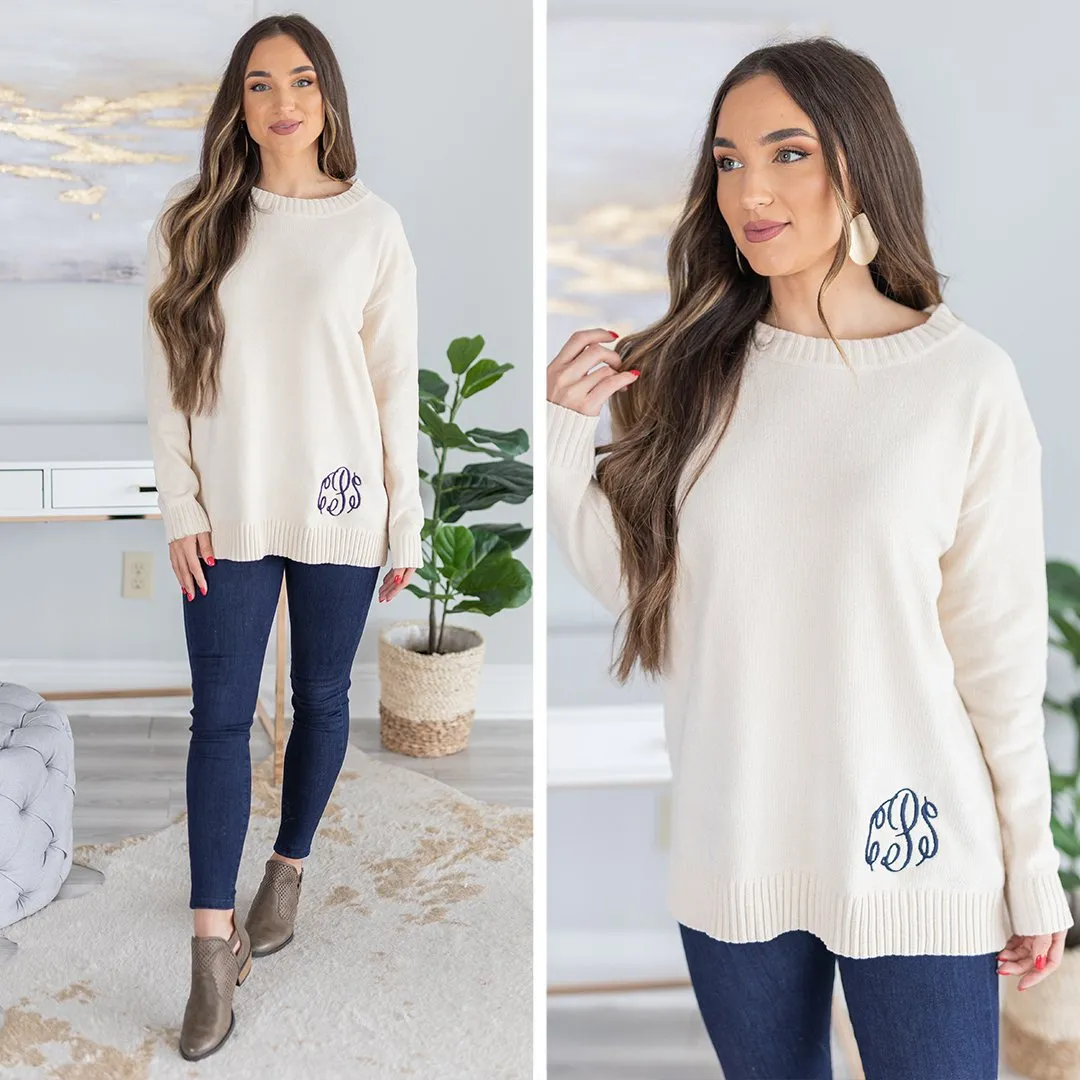 Get Involved Cream White Chenille Sweater