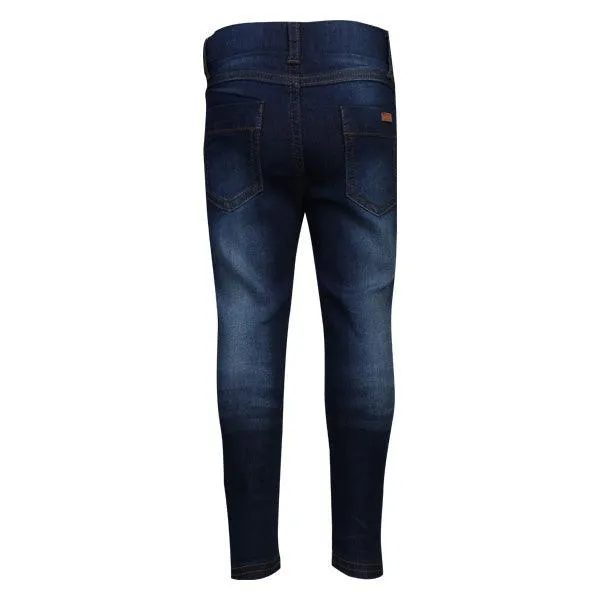 GIRLS DENIM BLUE BASIC TROUSERS