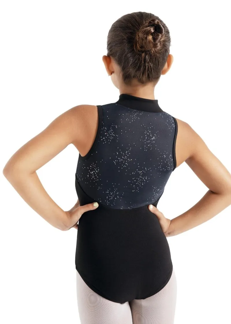 Glitter Glam Youth Zip Front Leotard