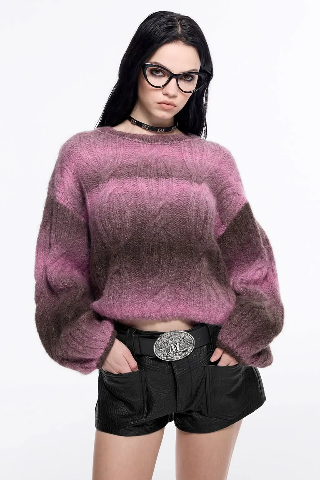 Gradient Cropped Sweater