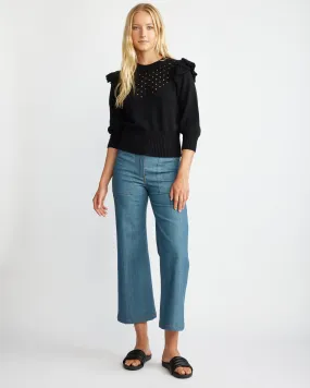 Gwenyth Ruffle Crop Sweater