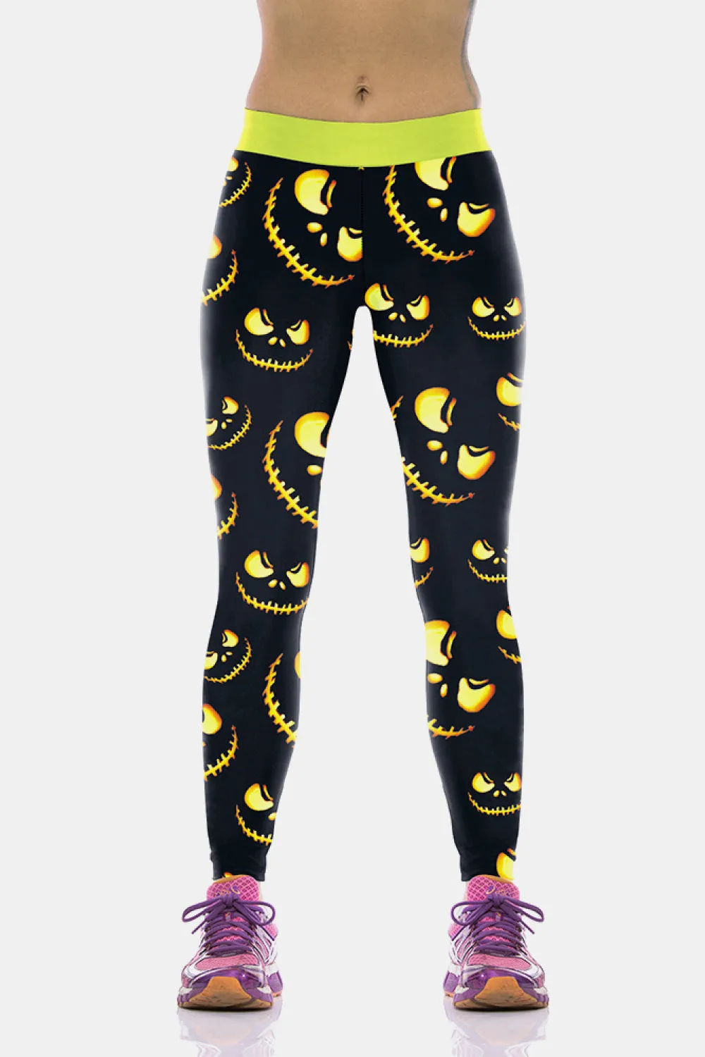 Halloween Printed Elastic Waistband Leggings