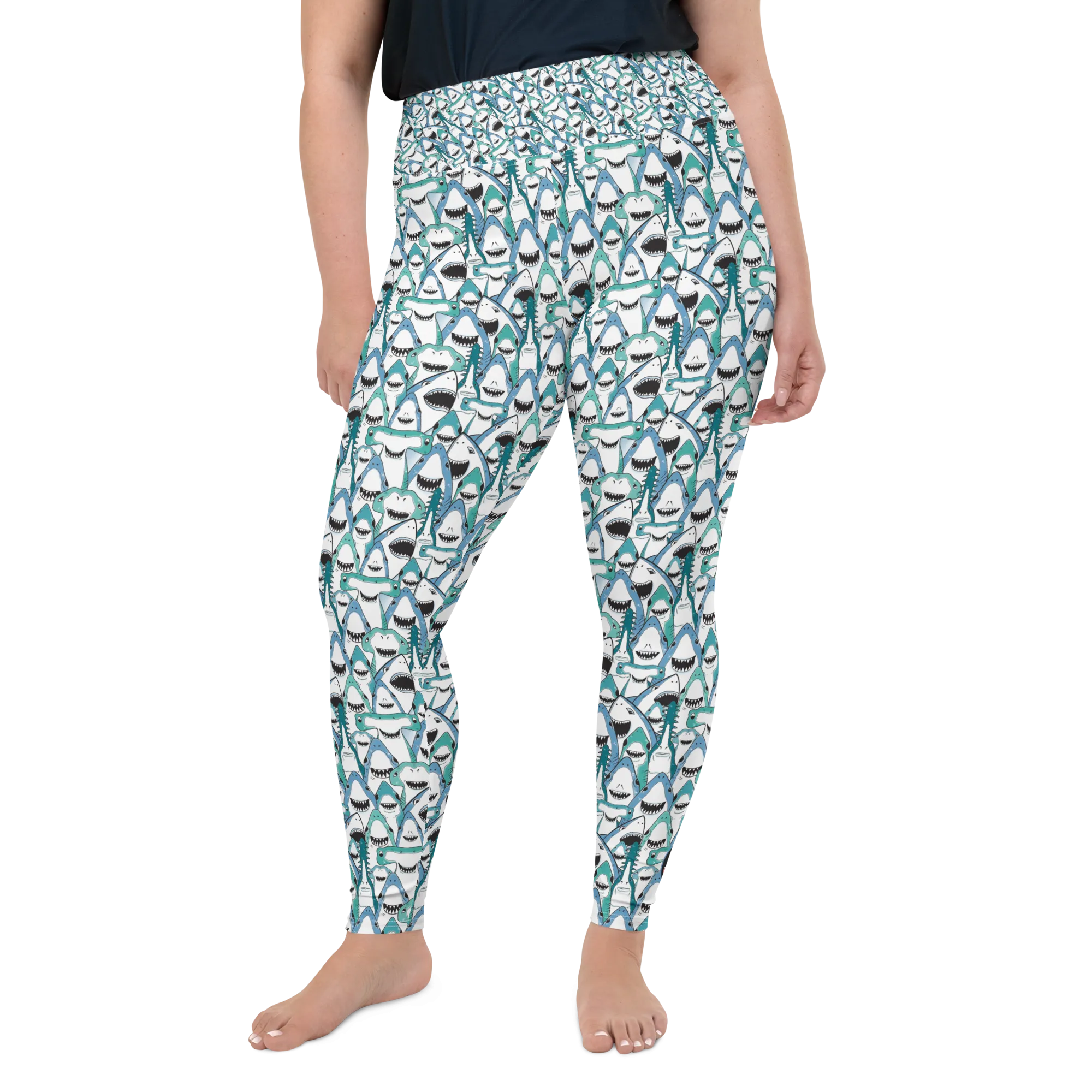 Happiest Sharks Plus Size Leggings