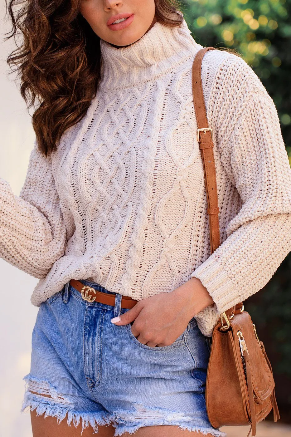 Harriet Ivory Cable Knit Sweater